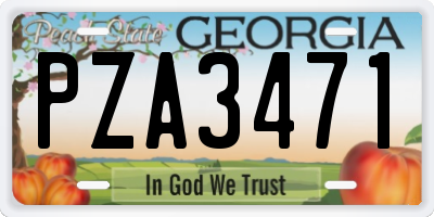 GA license plate PZA3471