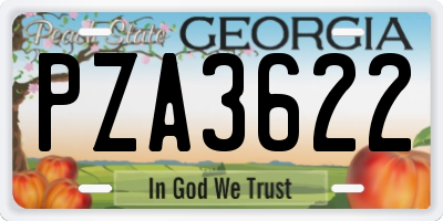 GA license plate PZA3622
