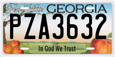 GA license plate PZA3632