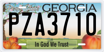 GA license plate PZA3710