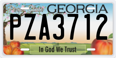 GA license plate PZA3712