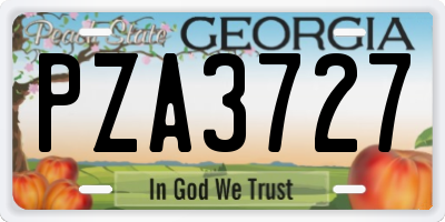 GA license plate PZA3727