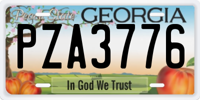 GA license plate PZA3776