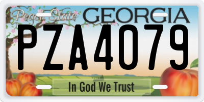 GA license plate PZA4079