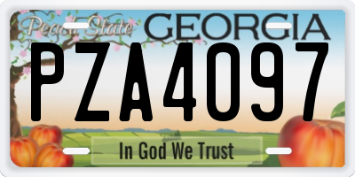 GA license plate PZA4097