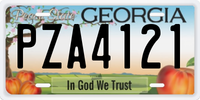 GA license plate PZA4121