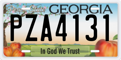 GA license plate PZA4131