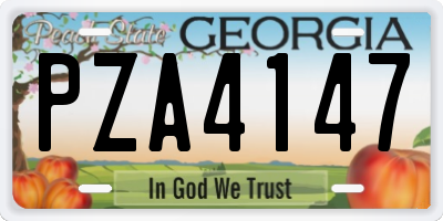 GA license plate PZA4147