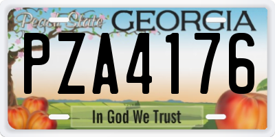 GA license plate PZA4176