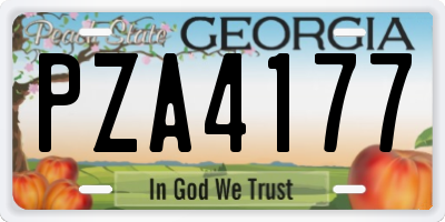 GA license plate PZA4177
