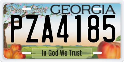 GA license plate PZA4185