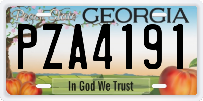 GA license plate PZA4191