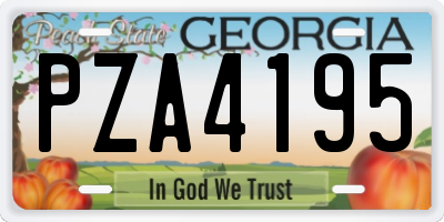 GA license plate PZA4195