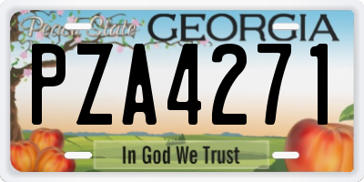 GA license plate PZA4271