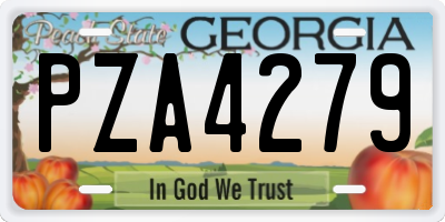 GA license plate PZA4279