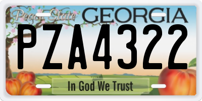 GA license plate PZA4322