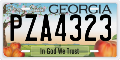 GA license plate PZA4323