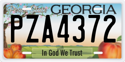 GA license plate PZA4372