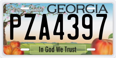 GA license plate PZA4397