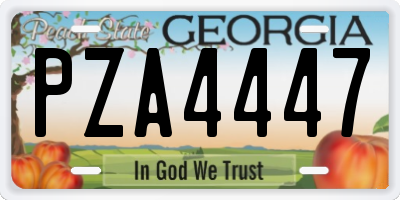 GA license plate PZA4447