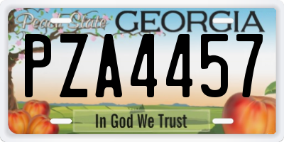 GA license plate PZA4457