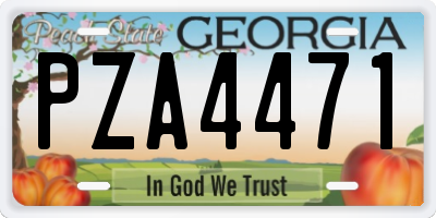 GA license plate PZA4471