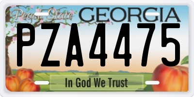 GA license plate PZA4475