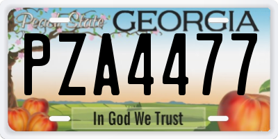 GA license plate PZA4477