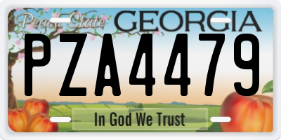 GA license plate PZA4479