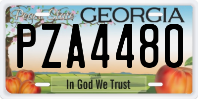 GA license plate PZA4480