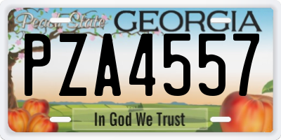 GA license plate PZA4557