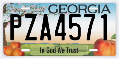 GA license plate PZA4571
