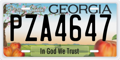 GA license plate PZA4647