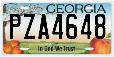 GA license plate PZA4648
