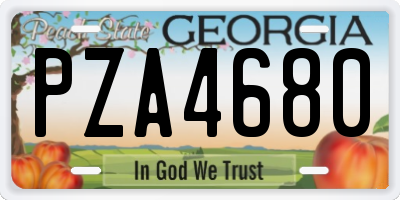 GA license plate PZA4680