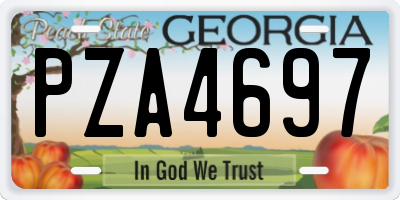 GA license plate PZA4697