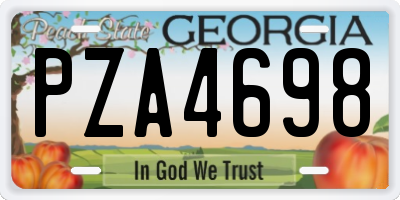 GA license plate PZA4698