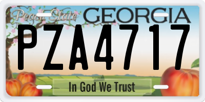 GA license plate PZA4717