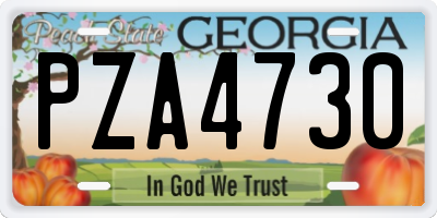 GA license plate PZA4730