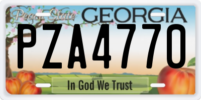 GA license plate PZA4770
