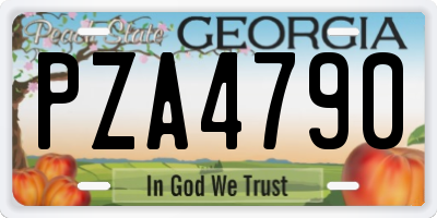 GA license plate PZA4790