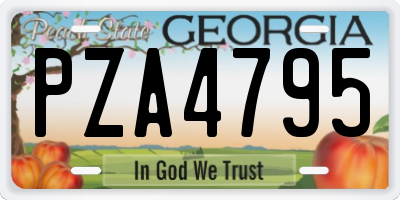 GA license plate PZA4795