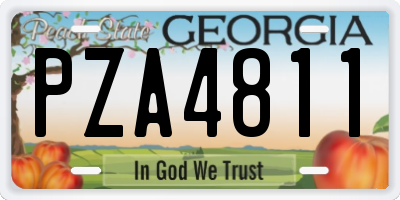 GA license plate PZA4811