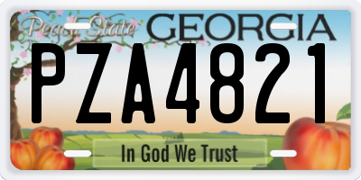 GA license plate PZA4821