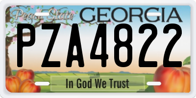 GA license plate PZA4822