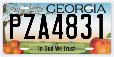 GA license plate PZA4831