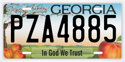 GA license plate PZA4885