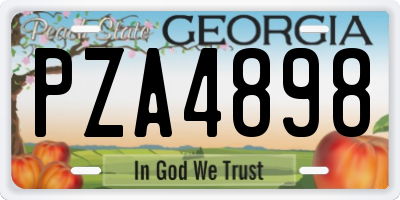 GA license plate PZA4898