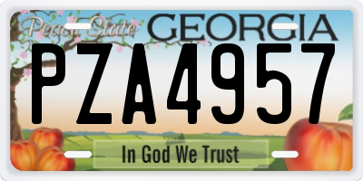 GA license plate PZA4957
