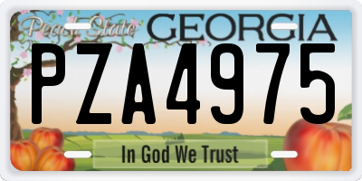 GA license plate PZA4975